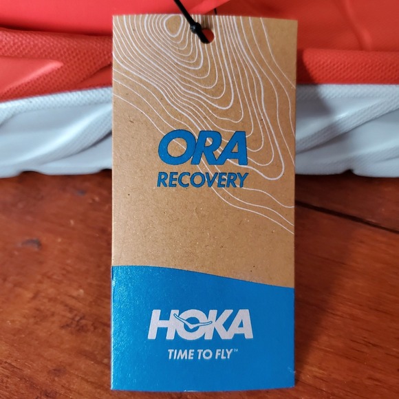 Hoka One One Flip Flops Men 11 Fiesta Amber Yellow Ora Recovery - Picture 7 of 8